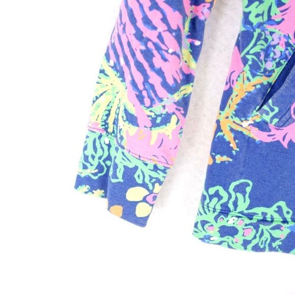 Lilly Pulitzer XS Pink Blue 1/4 Zip Jacket Cotton Spandex Long Sleeve‎ - Picture 3 of 7